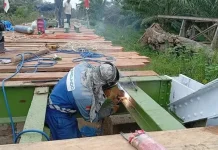 Pembangunan Jembatan Perintis Garuda di Cot Girek Terus Dipacu