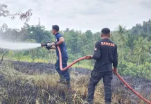 Kebakaran Lahan Blang Poroh Nyaris Capai Permukiman Warga