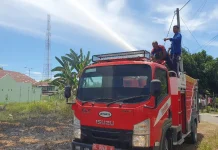 Lahan Perbatasan Blang Pulo Terbakar, Damkar Bergerak Cepat