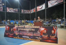 Kapolres Lhokseumawe Buka Turnamen Voli Semi Open Piala Ketua KONI Aceh 2026