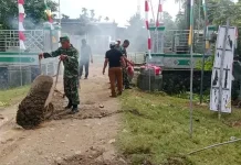 Sambut HUT RI Ke-81, TNI Bersama Masyarakat Gelar Gotong Royong
