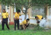 Sambut HUT Ke-81 RI, Polres Aceh Utara Gelar Bhakti Sosial Gotong Royong