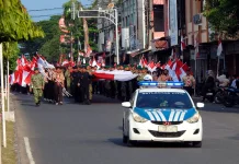 Korem 011/Lilawangsa Kobarkan Kebangsaan lewat Kirab Raksasa