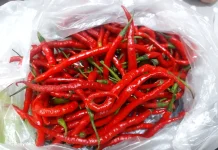 Harga Cabai Merah di Pasar Inpres Lhokseumawe, Turun