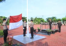 Polres Aceh Utara Gelar Upacara HUT ke-81 RI, Wakapolres Pimpin Pengibaran Bendera
