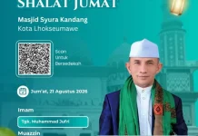 Tgk. M. Nasir Yunus Jadi Khatib Jumat di Masjid Syura Kandang