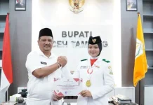 Bupati Armia Sambut Kepulangan Anggota Paskibraka Nasional