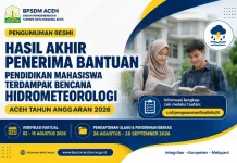 Hasil Akhir Bantuan Pendidikan Mahasiswa Terdampak Bencana Diumumkan