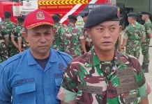 Yon Kav 11/MSC dan Damkar Lhokseumawe Gelar Simulasi Atasi Karhutla