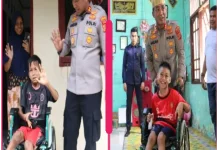 Kapolres Serahkan Kursi Roda dan Santunan untuk Dua Anak Penyandang Disabilitas