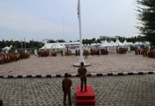 ASN Aceh Utara hening cipta saat apel untuk 3 ASN Korban Penembakan