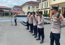 Polres Lhokseumawe Gelar Apel Kesiapan Pengamanan Pilchiksung serentak