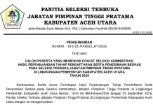 Puluhan Pejabat Lolos Seleksi Administrasi JPT Aceh Utara