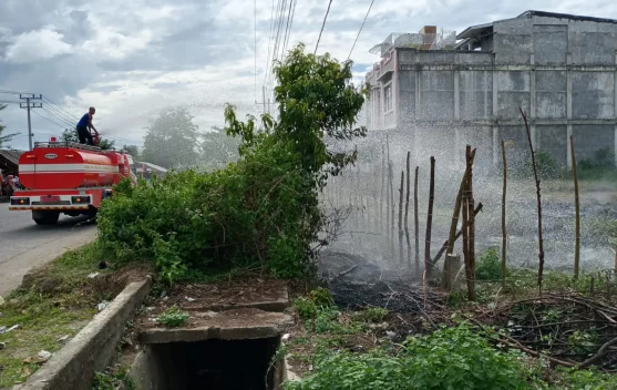 Lahan Terbakar di Muara Dua, Damkar Bergerak Cepat