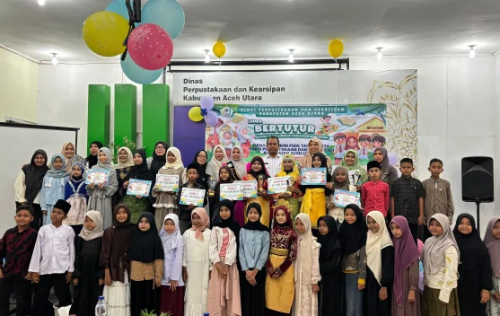 Bunda Literasi Aceh Utara Semangati Lomba Bertutur Siswa SD/MI