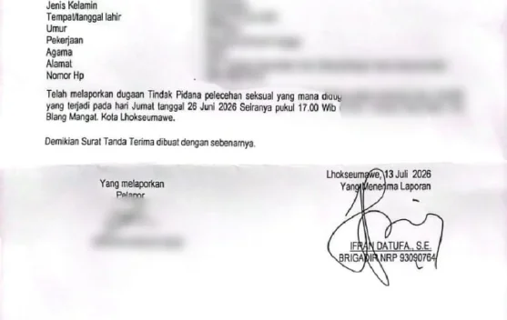 Diduga Dilecehkan Pria Lansia, Gadis di Lhokseumawe Tempuh Jalur Hukum