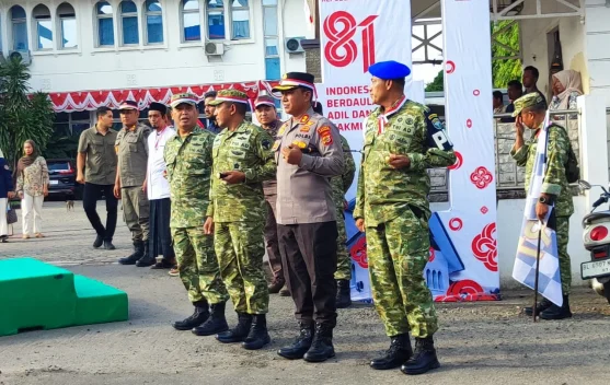 Kapolres Hadiri Kirab Merah Putih Semarakkan HUT ke-81 Kemerdekaan RI