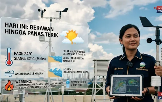 Prakiraan Cuaca BMKG Malikussaleh Hari Ini: Berawan hingga Panas Terik