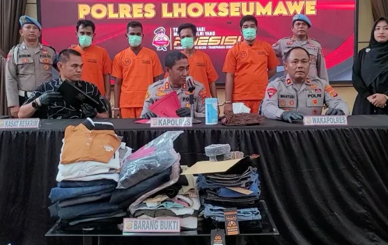 Bobol Gudang Pakaian Kuta Blang, 4 Pelaku Terancam 7 Tahun Penjara
