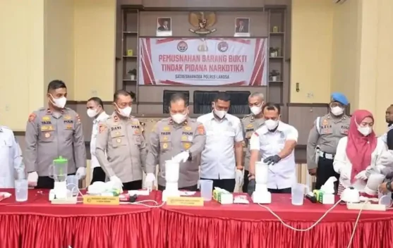 Polres Langsa Musnahkan 3 Kilogram Sabu dan 13 Kilogram Ganja
