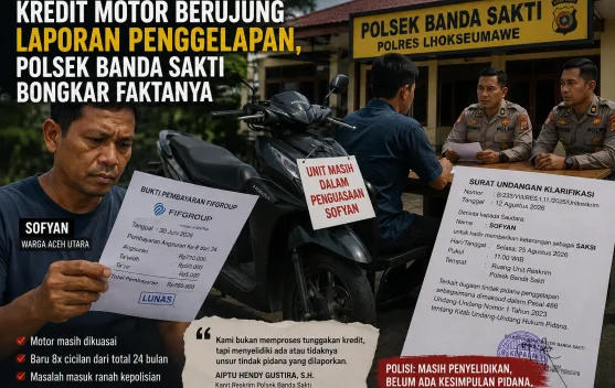 Kredit Motor Berujung Polisi, Polsek Banda Sakti Periksa Fakta