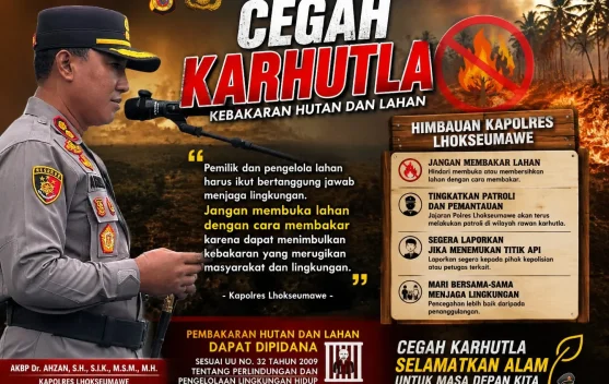 Kapolres Lhokseumawe Ingatkan Pemilik Lahan Perkebunan Cegah Karhutla