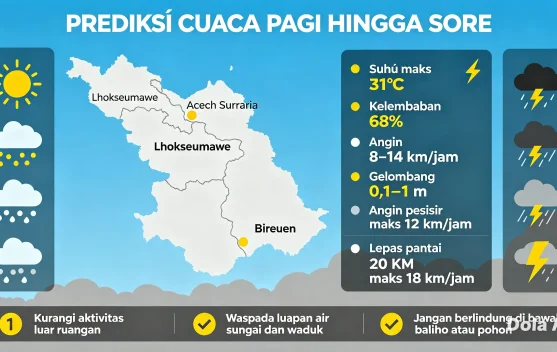 Prediksi Cuaca BMKG: Cerah berawan Berawan Pagi, Potensi Hujan Sore Hari