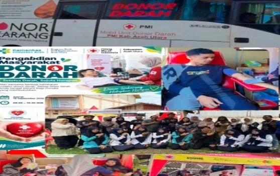 Prodi Keperawatan Aceh Utara Poltekkes Aceh dan PMI Gelar Donor Darah