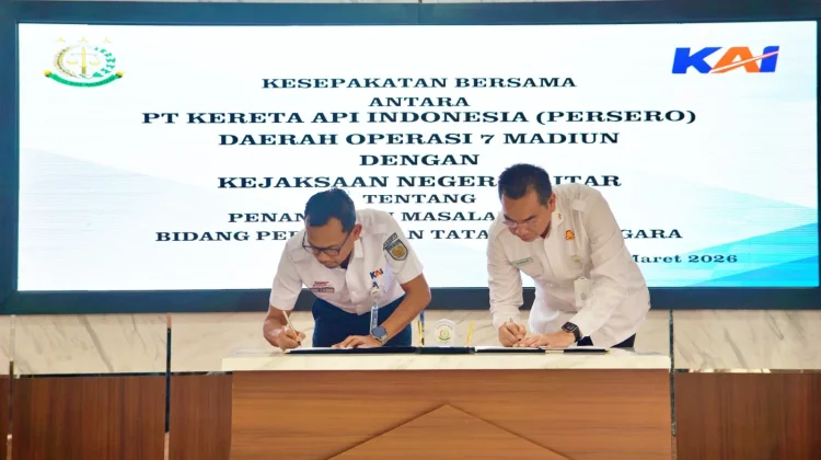 Tangani Masalah Hukum, KAI Daop 7 Madiun dan Kejaksaan Negeri Blitar Teken MoU