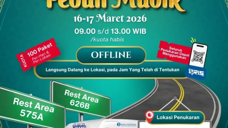 16-17 Maret 2026, bisa Tukar Uang Baru di Rest Area Madiun Ngawi