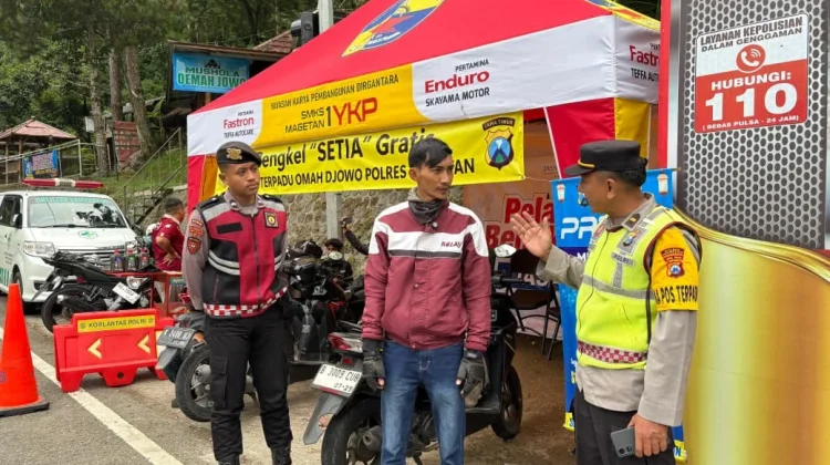 Polres Magetan Sediakan Bengkel Gratis di Sarangan untuk Pemudik Lebaran