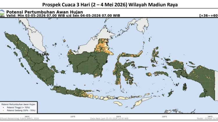 Madiun Raya 2-4 Mei 206 Potensi Hujan Lebat yang Dapat Disertai Angin Kencang