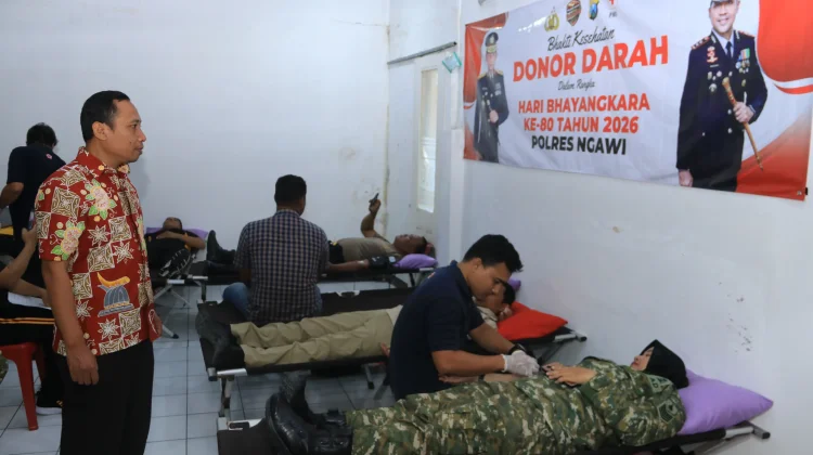 Bakti Kesehatan, Polres Ngawi Gelar Donor Darah Hari Bhayangkara ke 80