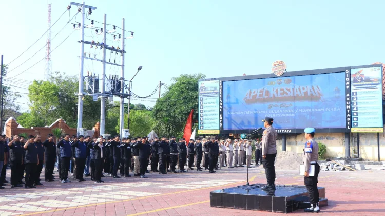 Polres Ngawi Gelar Apel Kesiapan Harkamtibmas Bulan Suro 1448 H
