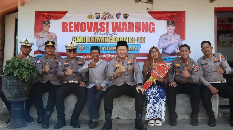 Renovasi Warung Milik Warga, Warnai Hari Bhayangkara Ke-80 Polres Magetan