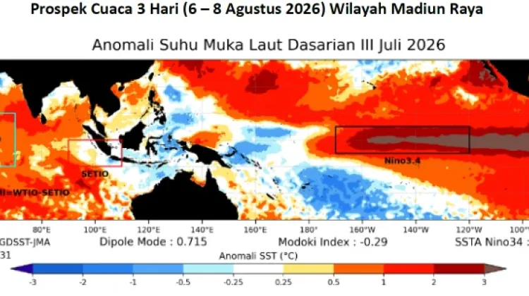Cuaca Madiun Raya 6 - 8 Agustus, Cerah - Cerah Berawan, Kabut Tipis di Lereng Pegunungan