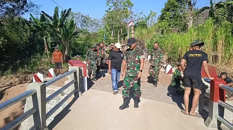 Dansatgas TMMD 129 Bulu Lor Tinjau Pengerjaan Sasaran Fisik