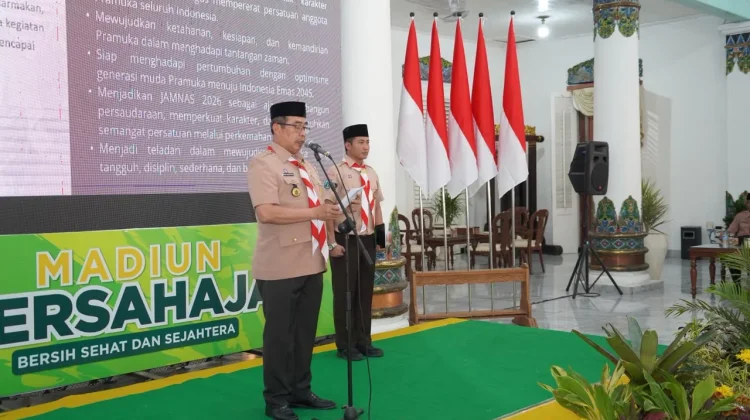 Puluhan Pramuka Madiun Dilepas Ikuti Jambore Nasional XII 2026