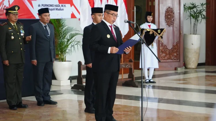 Bupati Madiun Kukuhkan 76 Anggota Paskibraka Tahun 2026