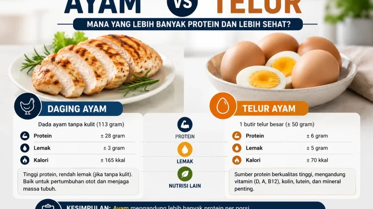 Daging Ayam vs Telur Ayam, Mana yang Lebih Banyak Protein dan Lebih Sehat?
