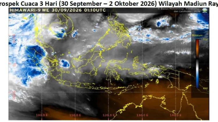 Cuaca Madiun Raya 3 Hari, Cerah-Berawan, Potensi Hujan Singkat di Beberapa Wilayah
