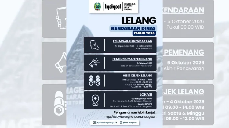 74 Kendaraan Dinas Pemkab Magetan Dilelang, Jumlah Unit Naik dari Tahun Lalu