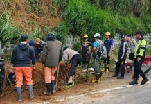 Longsor di Jalur Sarangan–Mojosemi, Petugas Lakukan Penanganan Cepat