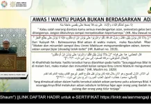 Benarkah Puasa Tidak Hanya Sekedar Berpatokan Adzan?