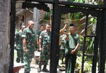 Rumah Anggotanya Ludes Terbakar, Danrem Untoro Beri Bantuan