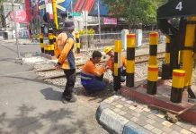 KAI Daop 7 Madiun Lakukan Sterilisasi Jalur di Emplasemen Stasiun Tulungagung
