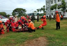 Waspadai Kebakaran, Tim Kesiapsiagaan Bencana Tingkatkan Skill Vertical Rescue