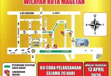 Uji Coba Rekayasa Lalu Lintas Magetan Mulai Diterapkan, Dishub Lakukan Pemantauan