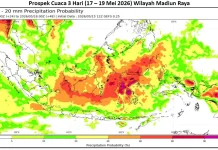 Cuaca Madiun Raya 17 -19 Mei Berawan dan Hujan Ringan, Waspadai Hujan Sedang - Lebat.