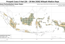 Madiun Raya 26 - 28 Mei, Waspadai Potensi Hujan Lebat Disertai Petir dan Angin Kencang